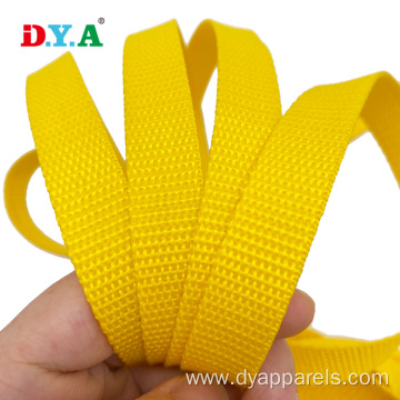 High tenacity 15mm yellow polypropylene webbing